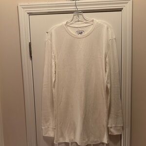NWOT Jacks White Waffle Knit Long Sleeve Shirt